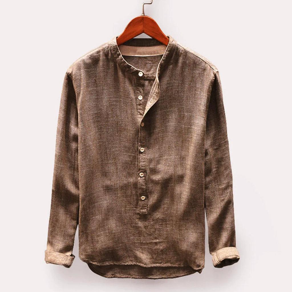Men's Long Sleeve Button-Up Shirt Classic Style