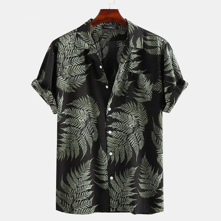 Men's Cotton Shirt with Sunny Fern Print