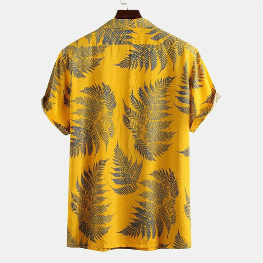 Men's Cotton Shirt with Sunny Fern Print