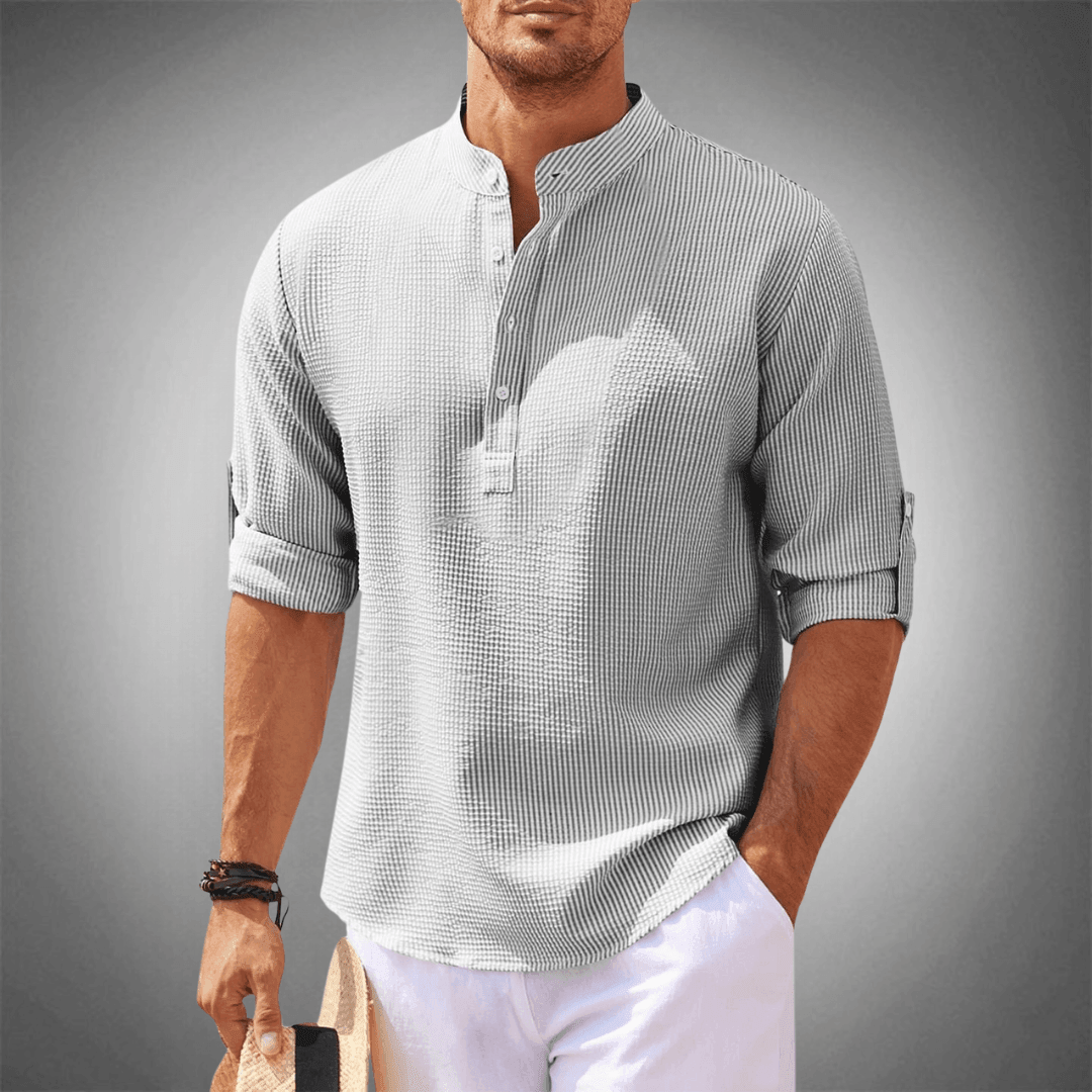 Men's Mandarin Collar Shirt Lightweight