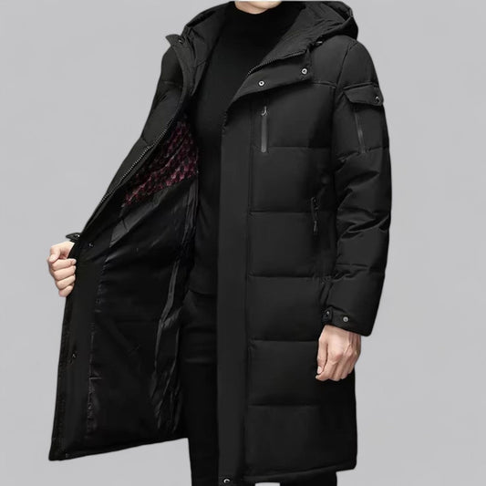 Men's Hooded Longline Puffer Jacket