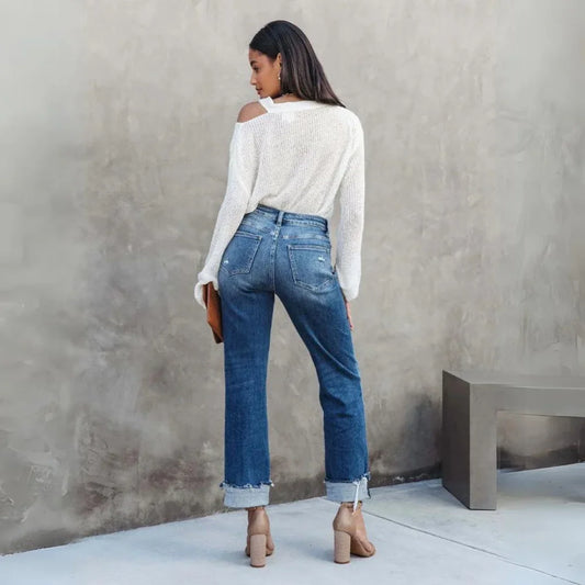Women's Casual Denim Jeans Comfortable Fit