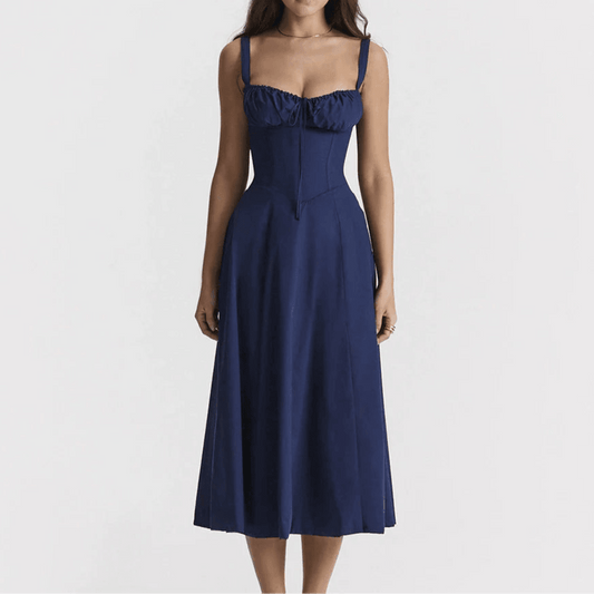 Women's Midi Dress Corset Style with Slit