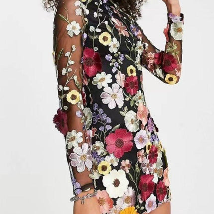 Women's 3D Floral Dress Sustainable Fabric All-Season