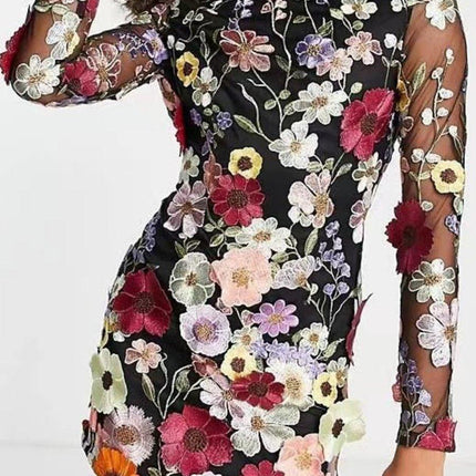 Women's 3D Floral Dress Sustainable Fabric All-Season