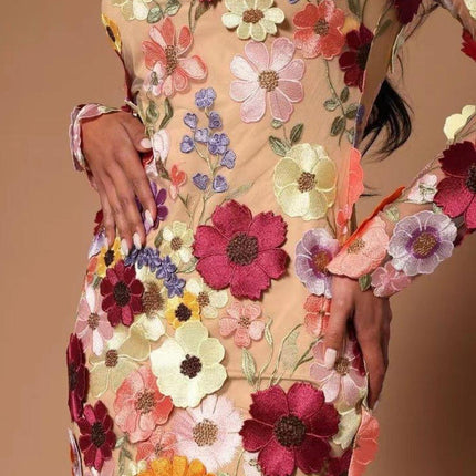 Women's 3D Floral Dress Sustainable Fabric All-Season