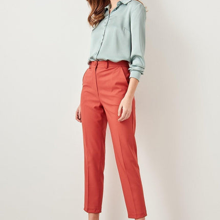 Women's High-Waisted Slim Fit Ankle Trousers
