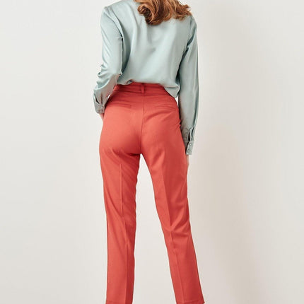 Women's High-Waisted Slim Fit Ankle Trousers