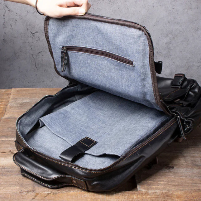 Men's Travel Backpack Premium Leather