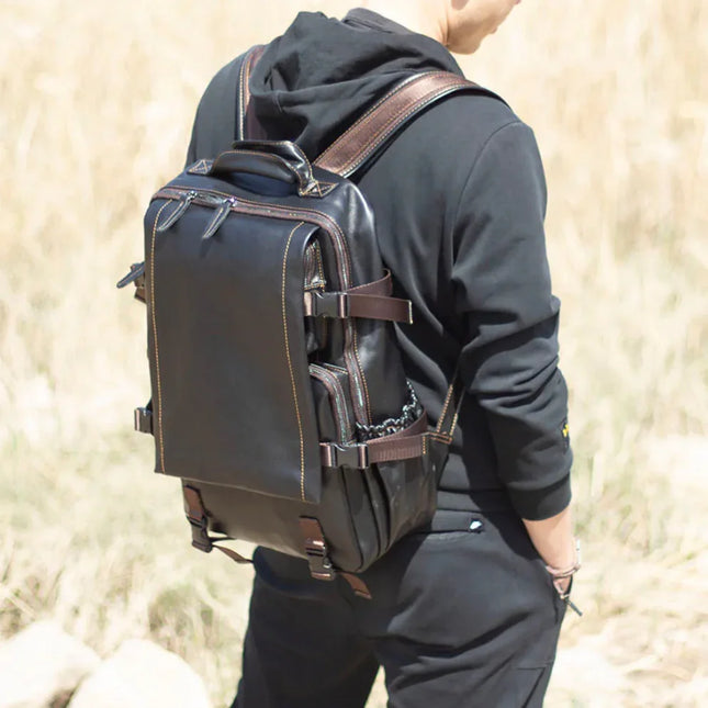 Men's Travel Backpack Premium Leather