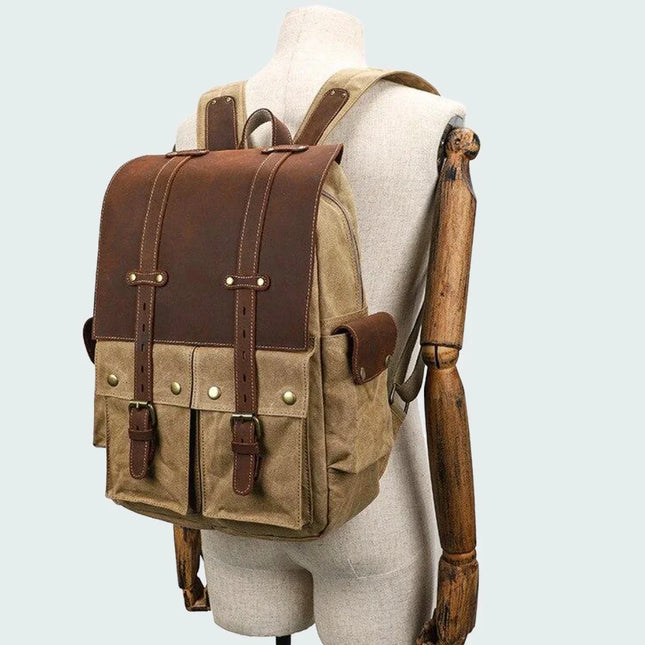 Men's Vintage Canvas Camera Backpack