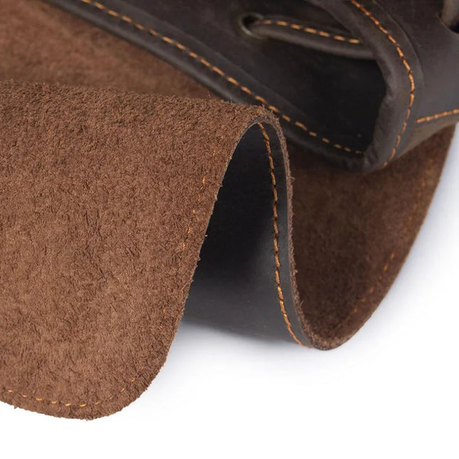 Men's Leather Backpack with Buckle Strap