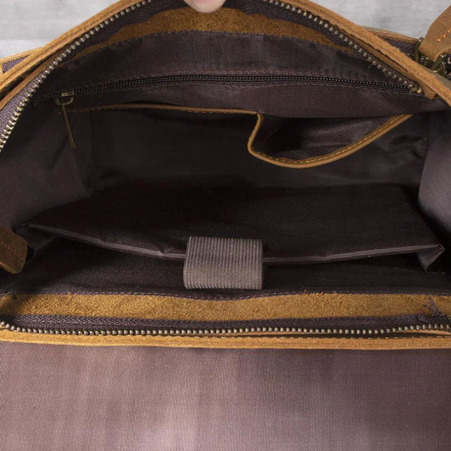 Men's Leather Flap Backpack