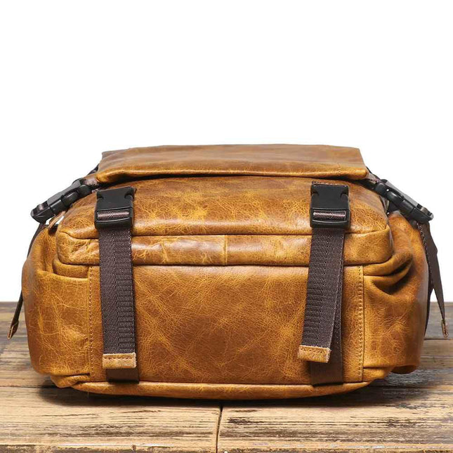 Men's Travel Backpack Premium Leather