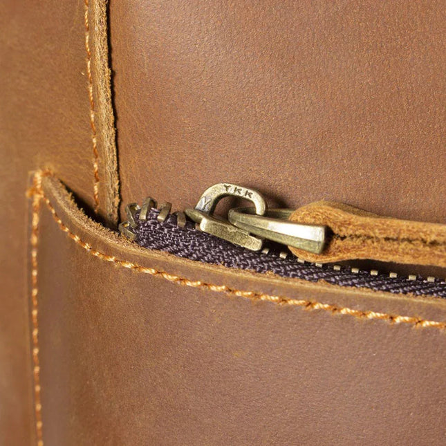 Men's Leather Flap Backpack