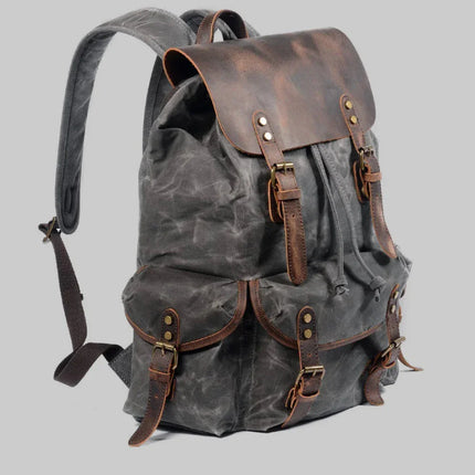 Men's Canvas Leather Backpack