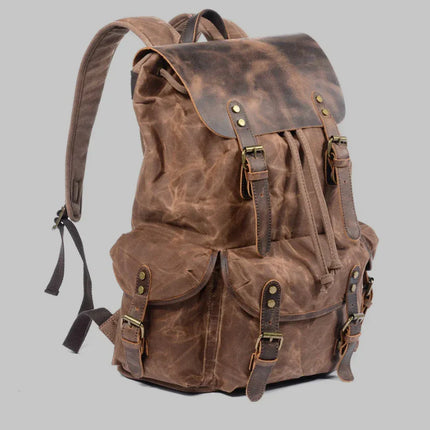 Men's Canvas Leather Backpack