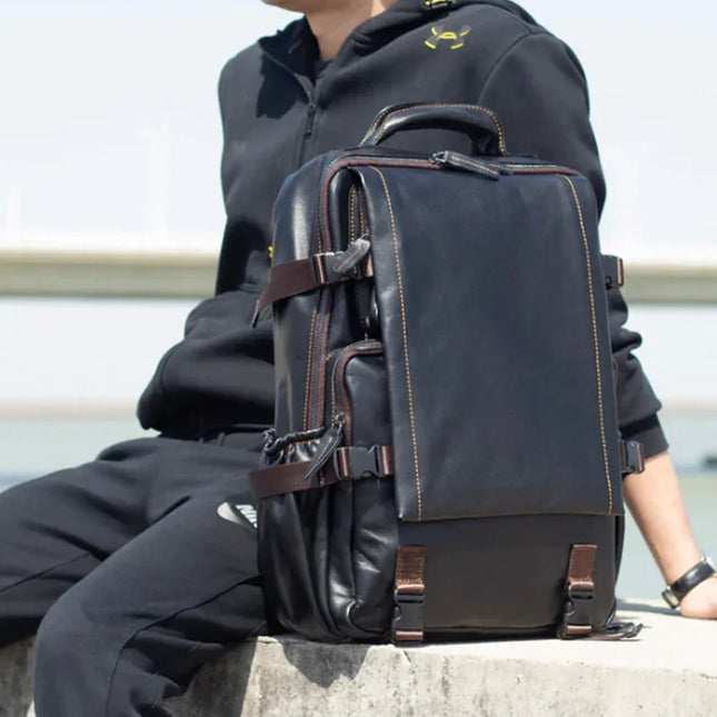 Men's Travel Backpack Premium Leather
