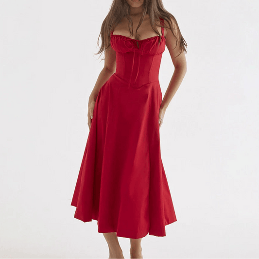 Women's Midi Dress Corset Style with Slit