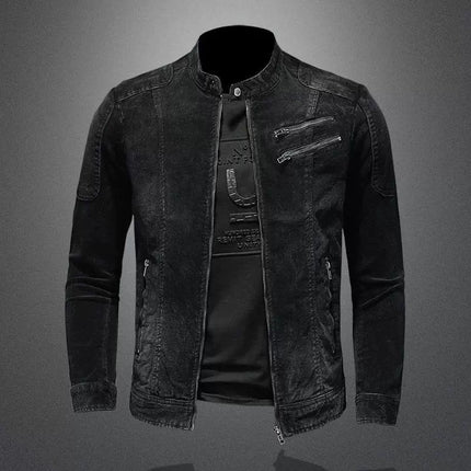 Men's Biker Jacket Vintage Style Leather