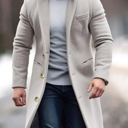 Men's Classic Long Coat for Autumn/Winter