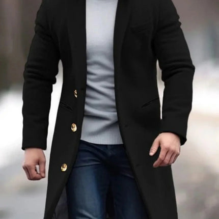 Men's Classic Long Coat for Autumn/Winter