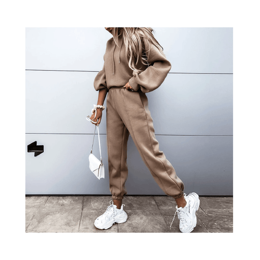 Women's Oversized Hoodie and High-Waist Joggers Set - Soft Cozy Loungewear