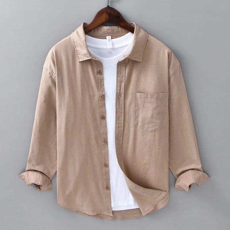 Men's Button-Up Long-Sleeve Shirt Casual