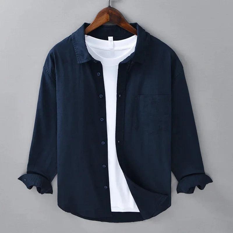 Men's Button-Up Long-Sleeve Shirt Casual