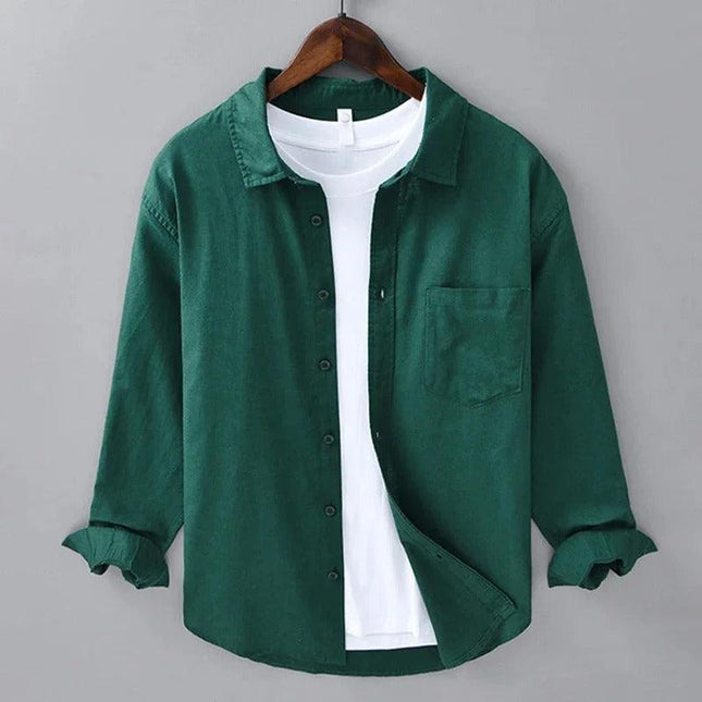 Men's Button-Up Long-Sleeve Shirt Casual