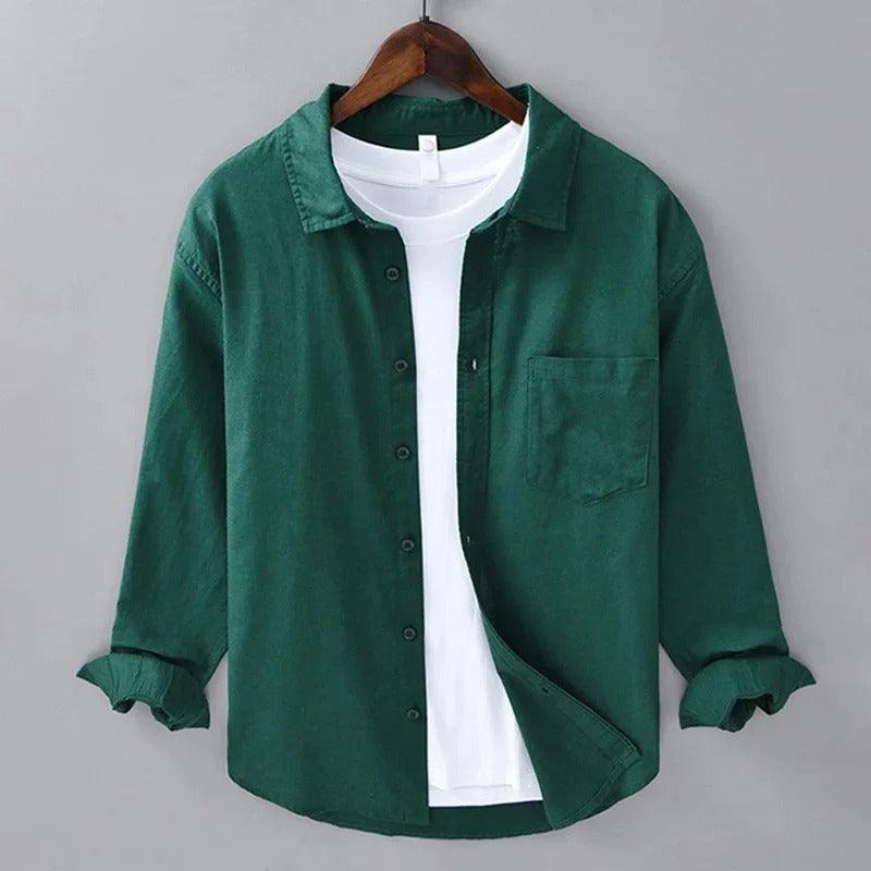 Men's Button-Up Long-Sleeve Shirt Casual