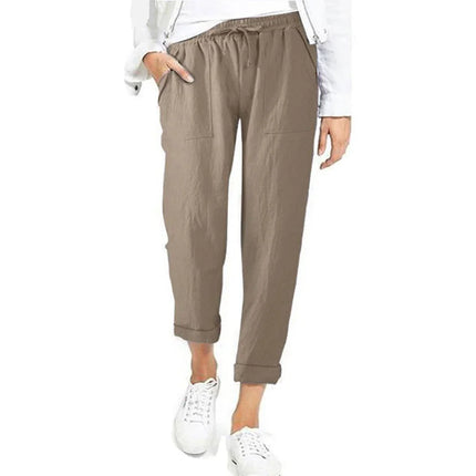 Women's Relaxed Fit Trousers Lightweight Breathable Elastic Waist Drawstring