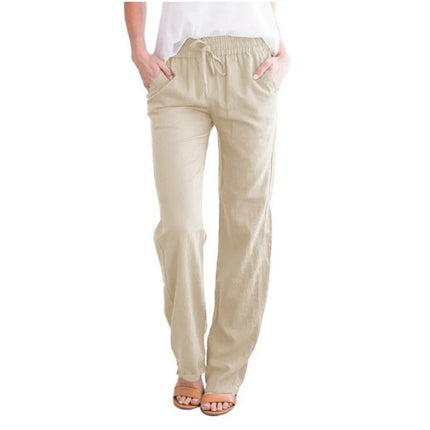Women's Relaxed Fit Trousers Lightweight Breathable Elastic Waist Drawstring