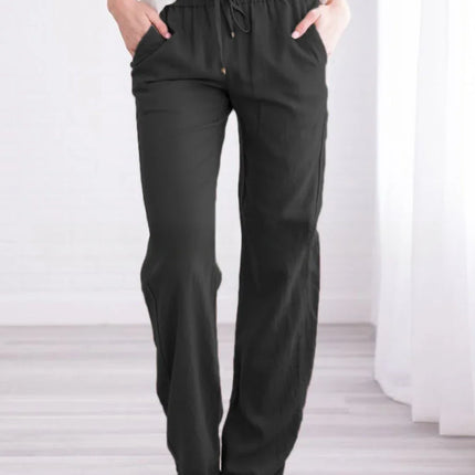 Women's Relaxed Fit Trousers Lightweight Breathable Elastic Waist Drawstring
