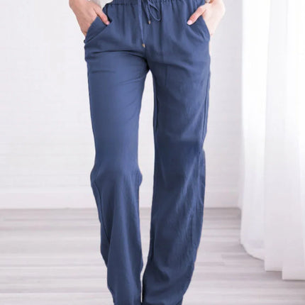Women's Relaxed Fit Trousers Lightweight Breathable Elastic Waist Drawstring