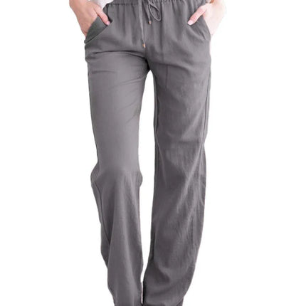 Women's Relaxed Fit Trousers Lightweight Breathable Elastic Waist Drawstring