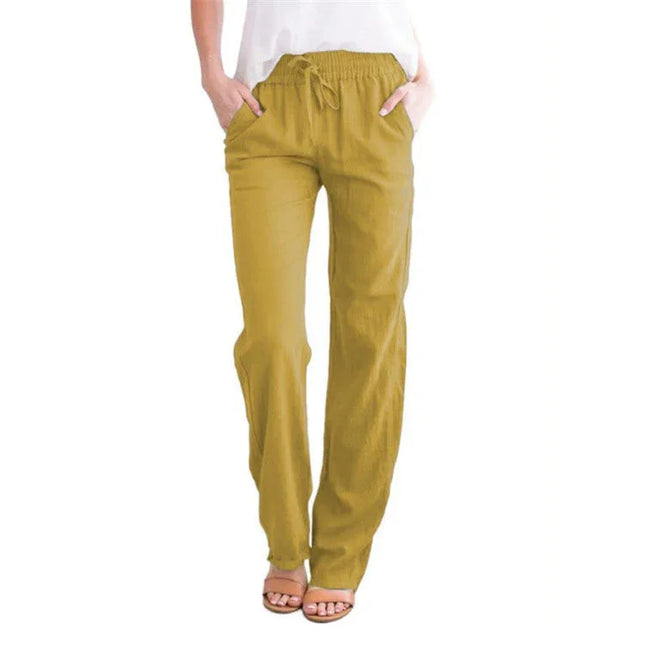 Women's Relaxed Fit Trousers Lightweight Breathable Elastic Waist Drawstring