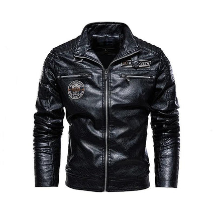 Men's Motorcycle Jacket PU Leather