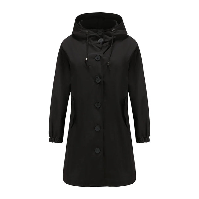Women's Waterproof Hooded Rain Jacket for Outdoor Activities