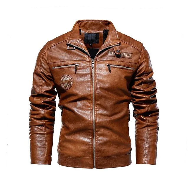 Men's Motorcycle Jacket PU Leather