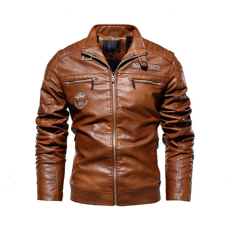 Men's Motorcycle Jacket PU Leather