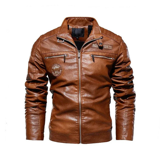 Men's Motorcycle Jacket PU Leather