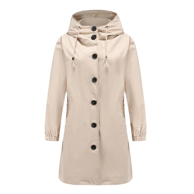 Women's Waterproof Hooded Rain Jacket for Outdoor Activities