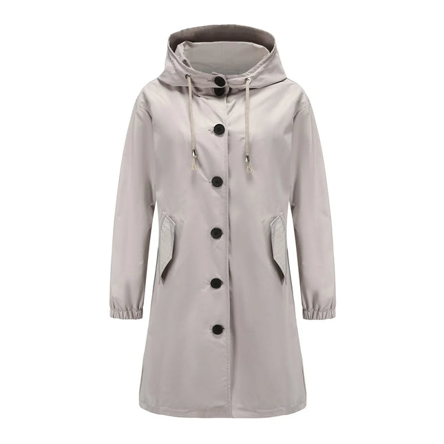 Women's Waterproof Hooded Rain Jacket for Outdoor Activities