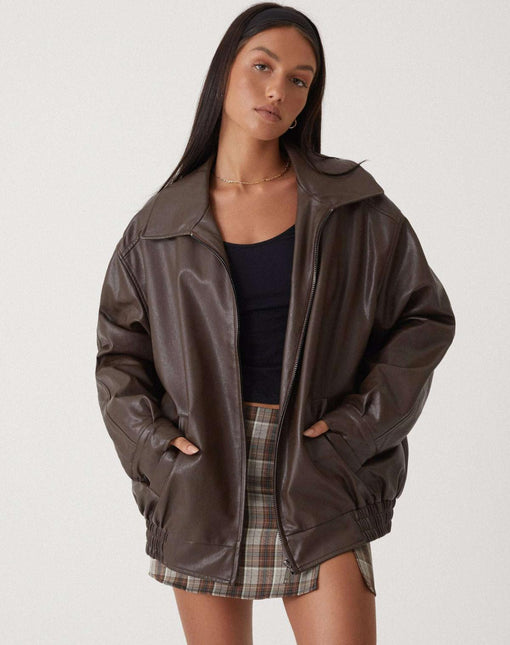 Women's Leather Oversized Jacket