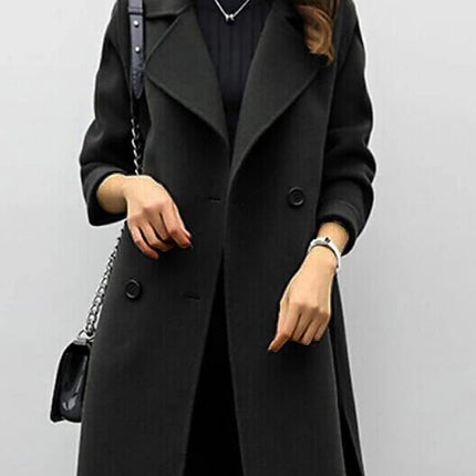 Women's Wool Double-Breasted Coat Elegant Style
