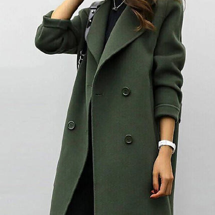 Women's Wool Double-Breasted Coat Elegant Style