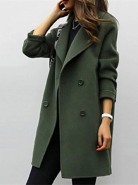 Women's Wool Double-Breasted Coat Elegant Style