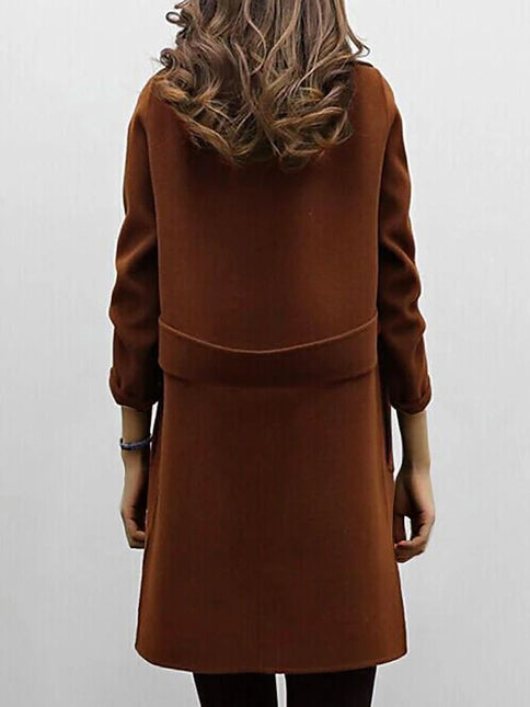 Women's Wool Double-Breasted Coat Elegant Style