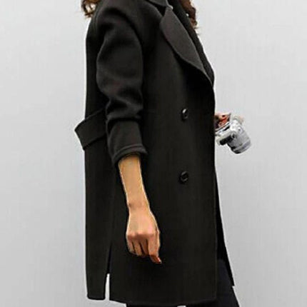 Women's Wool Double-Breasted Coat Elegant Style